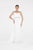 Saboroma - 4422 Cap Sleeve Jeweled Illusion Cutout Back Gown In White