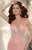 Panoply - 44239 Bejeweled Deep V-neck Mermaid Dress In Pink