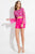 Rachel Allan Short - 4423 Floral Beaded Bateau Romper in Pink