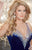 Panoply - 44240V Jeweled Deep V-neck Mermaid Dress In Blue