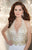 Panoply - 44241 Embellished Halter Chiffon Dress In White and Gold