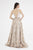 Saboroma - 4424 Embellished Deep V-neck Pleated A-line Dress In Pink