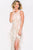 37698 Nude Lined Jewel Neck Beaded Sheath Dress