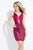 Rachel Allan Short - 4426 V-Neck Beaded Mikado Short Dress in Red