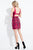 Rachel Allan Short - 4426 V-Neck Beaded Mikado Short Dress in Red