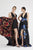 Saboroma - 4427 Floral Designed Deep V-neck Dress In Red and Blue