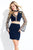 Rachel Allan Short - 4428 Two Piece Bell-Sleeve Short Dress in Blue