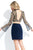 Rachel Allan Short - 4428 Two Piece Bell-Sleeve Short Dress in Blue