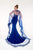 Panoply - Strapless Rhinestone Embellished with Cape Trumpet Dress 44295 In Blue and Silver
