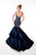 Panoply - Strapless Sweetheart Embellished Satin Mermaid Gown 44299 In Blue