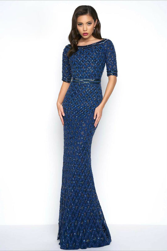 Mac Duggal - Black White Red Style 4430R in Blue