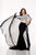 Panoply - Iridescent and Laced Two-Piece Off The Shoulder Jersey Trumpet Dress 44304 In Black and White
