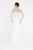 Saboroma - 4432 Beaded Illusion Long Sleeve Off Shoulder Gown In White