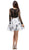 Eureka Fashion - 4433 Two Piece Lace and Printed A-line Dress in Black and White