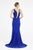 Saboroma - 4433 Bateau Keyhole Mermaid Dress In Blue