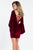 Rachel Allan Short - 4437 Long Sleeve Crisscross Back Short Dress in Red