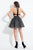 Rachel Allan Short - 4439 Halter Velvet and Sequin Short Dress  in Black and Neutral