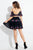 Rachel Allan Short - 4441 Two Piece Floral Beaded Chiffon Dress in Black