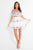 Rachel Allan Short - 4441 Two Piece Floral Beaded Chiffon Dress in White