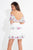 Rachel Allan Short - 4441 Two Piece Floral Beaded Chiffon Dress in White