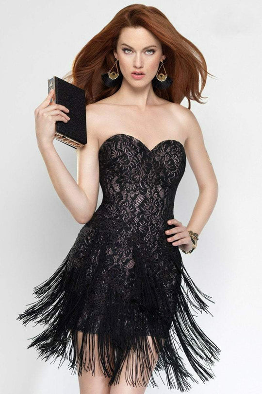 Alyce Paris - 4441 Short Dress In Black-Bisque