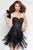 Alyce Paris - 4441 Strapless Lace Fringed Cocktail Dress In Black