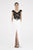 Saboroma - 4442 Lace Applique V-neck Trumpet Dress In Black and White