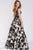 33351 Embroidered V-neck Ballgown