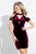 Rachel Allan Short - 4444 Cold Shoulder Velvet Short Dress in Red