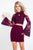 Rachel Allan Short - 4445 Two Piece Lace Bell Sleeve Dress in Red