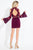 Rachel Allan Short - 4445 Two Piece Lace Bell Sleeve Dress in Red