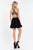Rachel Allan Short - 4446 Beaded Chiffon A-line Dress in Black