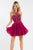 Rachel Allan Short - 4446 Beaded Chiffon A-line Dress in Purple