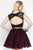 Alyce Paris - 4447 Two-Piece Short Dress in Black Dark Red