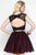 Alyce Paris - 4447 Short Dress In Black Burgundy
