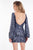 Rachel Allan Short - 4448 Long Sleeves Sequin Cocktail Dress in Gray