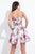 Rachel Allan Short - 4449 Floral Bow-Accented A-line Dress in Pink and Floral