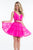 Rachel Allan Short - 4452 Two Piece Chiffon Ruffled Dress in Pink