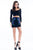 Rachel Allan Short - 4453 Two-Piece Long Sleeve Embellished Lace Dress in Black