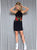 Rachel Allan - Haltered Beaded Cocktail Dress 4454 in Black