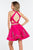 Rachel Allan Short - 4458 Halter Keyhole Detail Mikado Dress in Pink