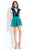 Rachel Allan Short - 4459 Cap Sleeve Ornate Velvet Romper in Blue and Green