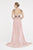 Saboroma - 4459 Floral Applique Plunging V-neck Dress In Pink