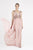 Saboroma - 4459 Floral Applique Plunging V-neck Dress In Pink