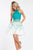 Rachel Allan Short - 4460 Two-Piece Beaded Mikado Dress in Green and White
