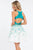 Rachel Allan Short - 4460 Two-Piece Beaded Mikado Dress in Green and White