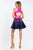 Rachel Allan Short - 4460 Two-Piece Beaded Mikado Dress in Pink and Blue