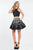 Rachel Allan Short - 4460 Two-Piece Beaded Mikado Dress in Black and Silver