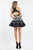 Rachel Allan Short - 4460 Two-Piece Beaded Mikado Dress in Black and Silver