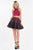 Rachel Allan Short - 4460 Two-Piece Beaded Mikado Dress in Red and Black
